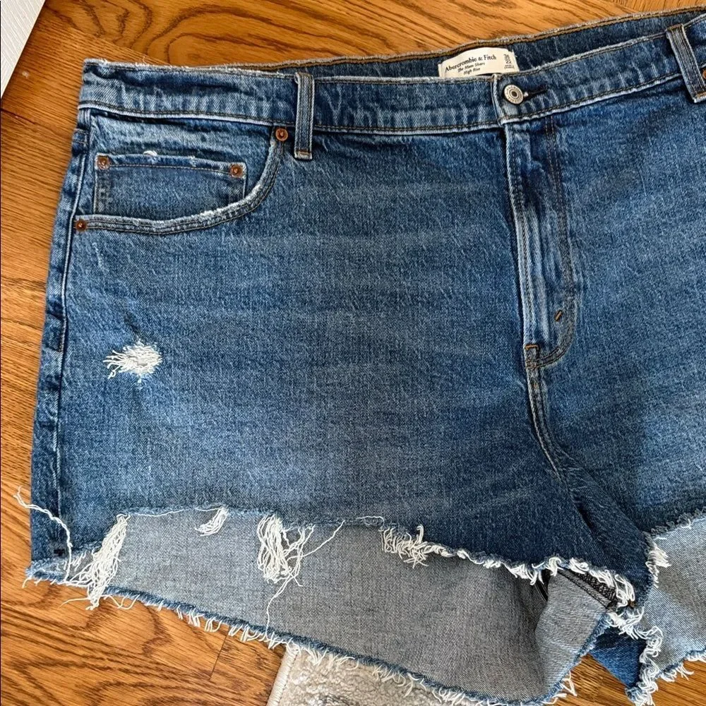 Blue Distressed Denim Shorts
